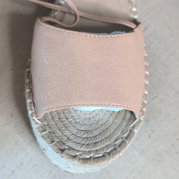 Eileen Fisher Agnes Espadrille Wedge Sandals Beige Leather Open Toe 9.5 - Picture 6 of 16
